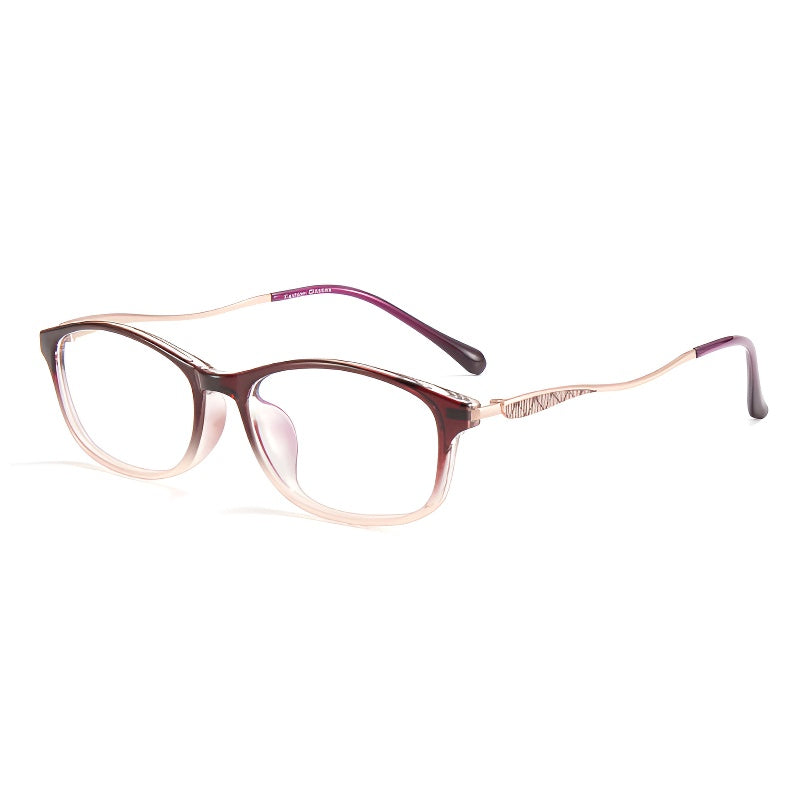 Bio Morph Slim Face Eyeglass Frame for Women – Carved Temple Design