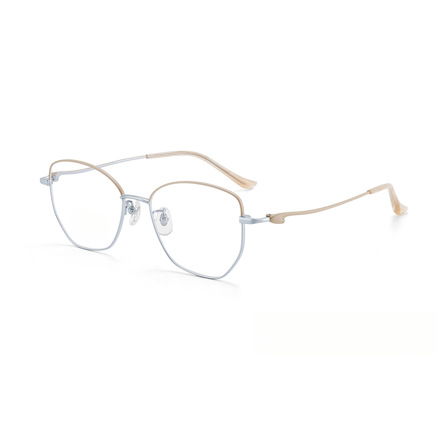 Fracto Flux  Geometric Retro Titanium Eyeglass Frame for Women – Face Slimming