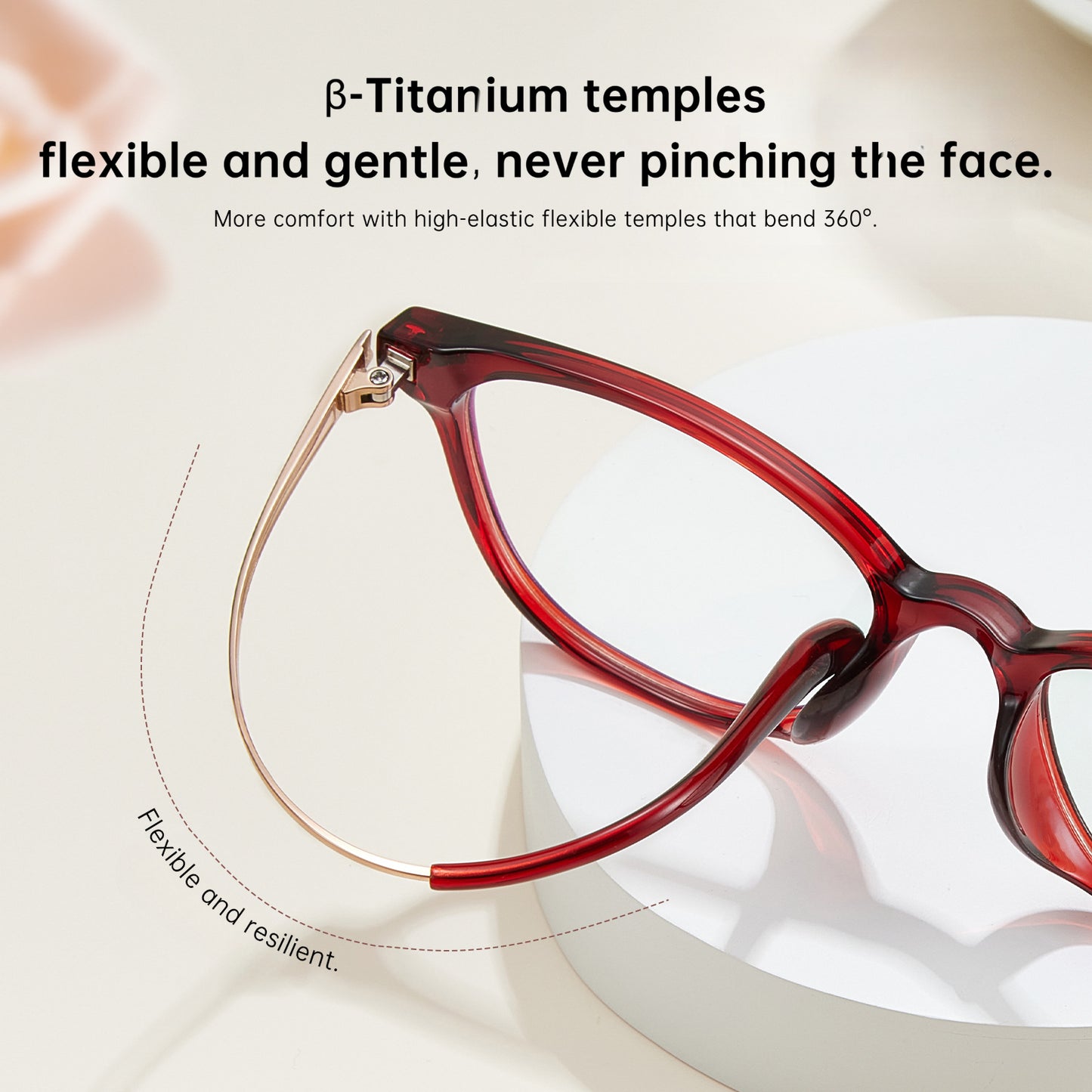 Bio Morph Elegant Oval TR Eyeglass Frame – Ultra-Light β-Titanium Temples for Women
