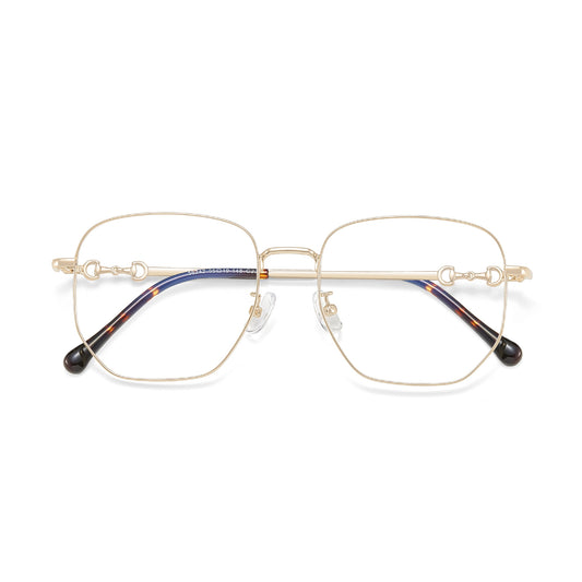 Zero Trust Retro Metal Eyeglass Frame – Large Rim Prescription Glasses for Men and Women