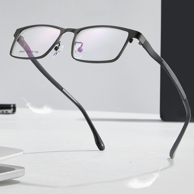 Entangled Small Square Metal Glasses Frame with Plastic Steel Temples