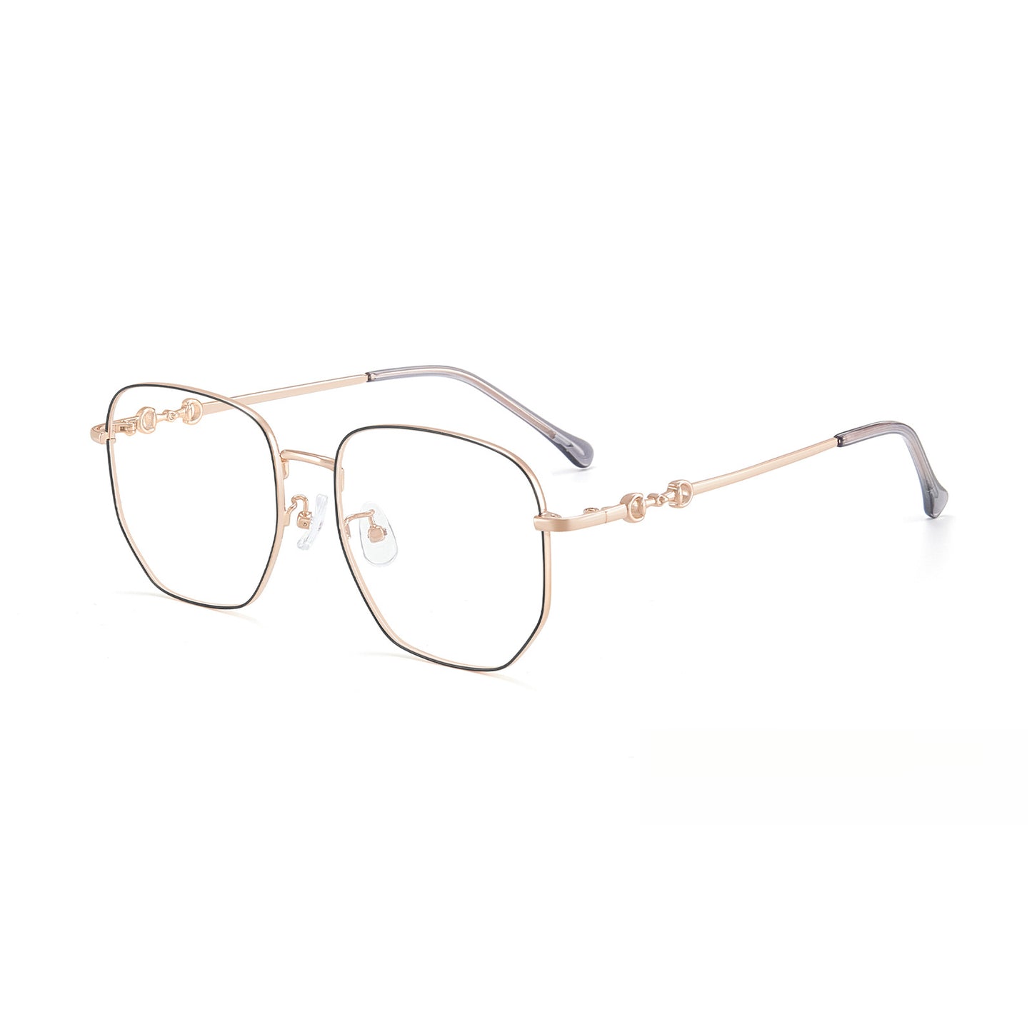 Zero Trust Retro Metal Eyeglass Frame – Large Rim Prescription Glasses for Men and Women