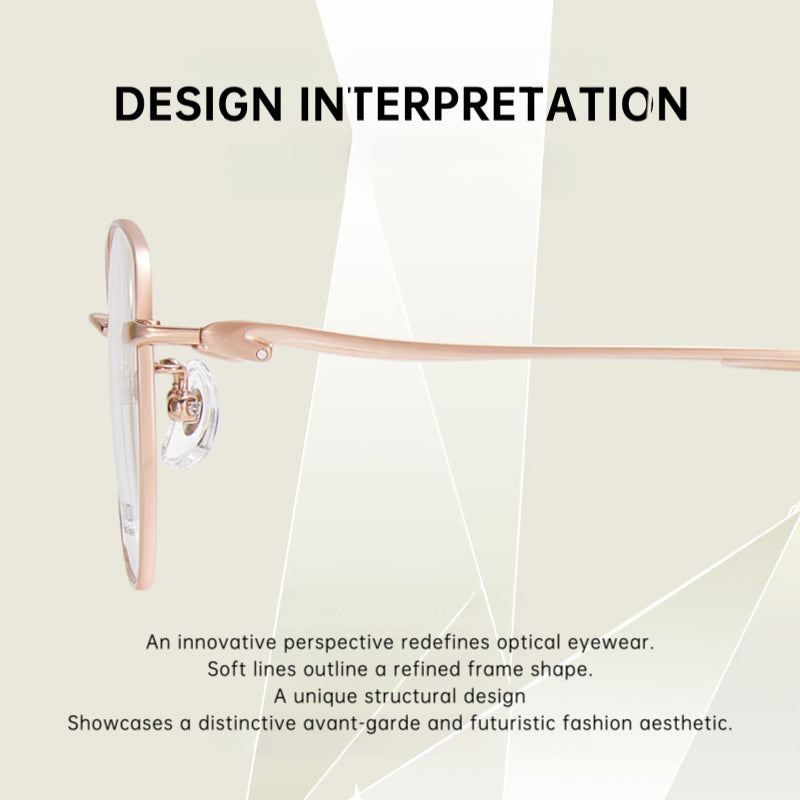 Fracto Flux  Geometric Retro Titanium Eyeglass Frame for Women – Face Slimming