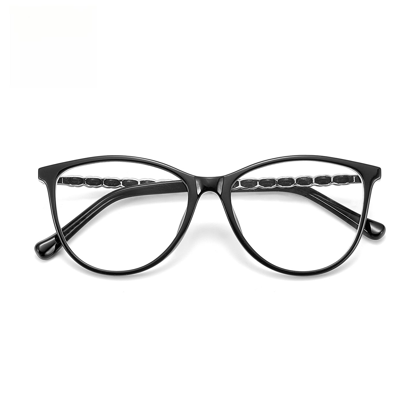 Bio Morph Cat Eye Eyeglass Frame for Women – Woven Temples, Face Slimming