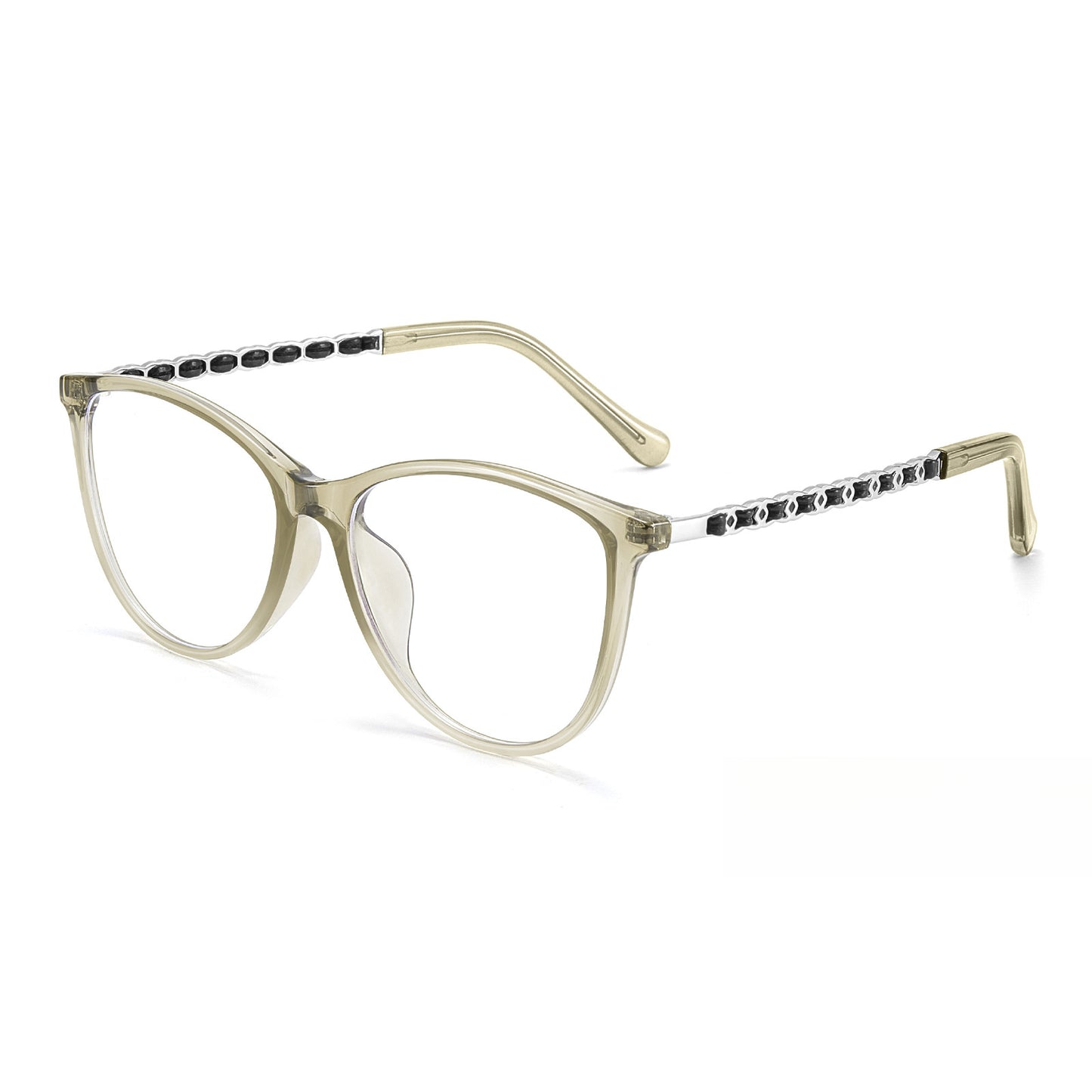 Bio Morph Cat Eye Eyeglass Frame for Women – Woven Temples, Face Slimming