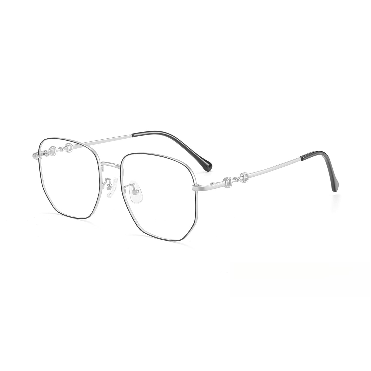 Zero Trust Retro Metal Eyeglass Frame – Large Rim Prescription Glasses for Men and Women