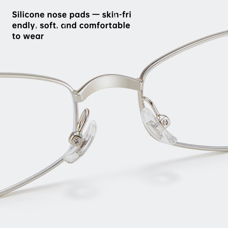 Fracto Flux Geometric Metal Eyeglass Frame for Women – Rhinestone Design