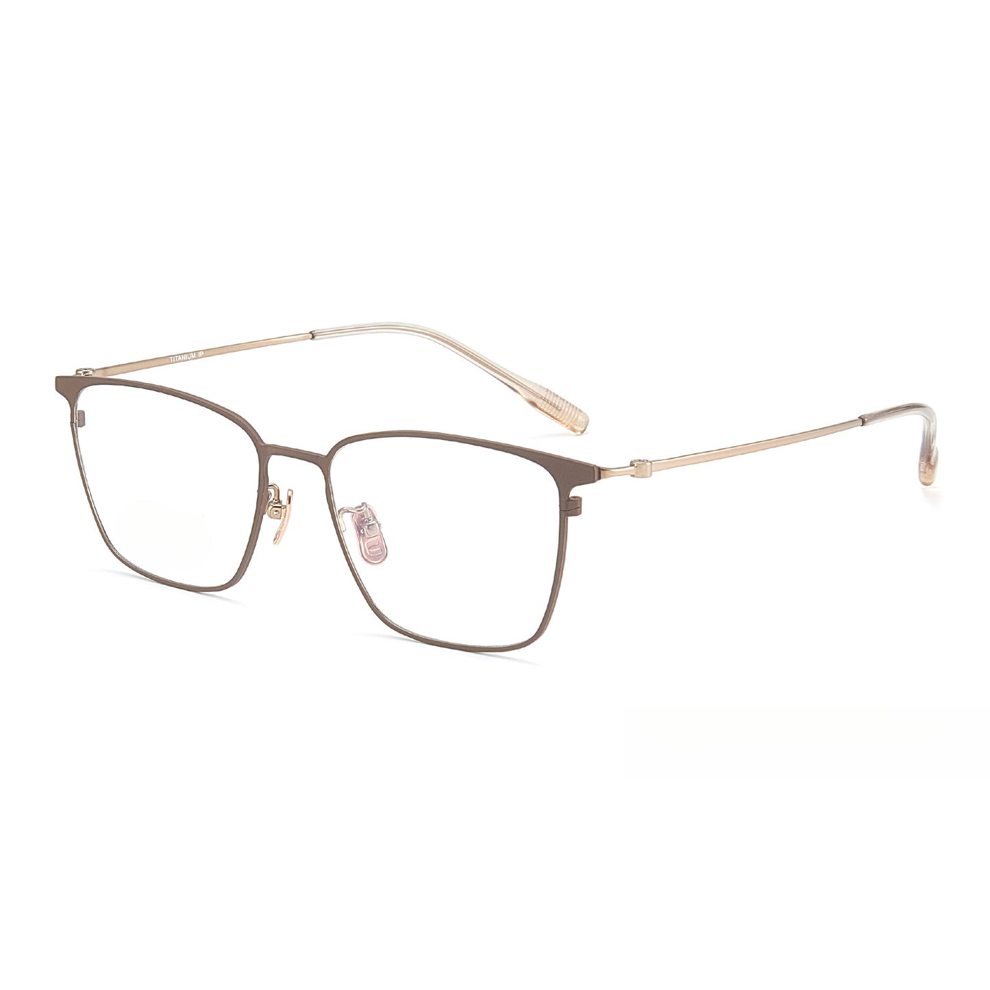 Entangled Liquid Titanium Square Glasses Frame with Memory Temples