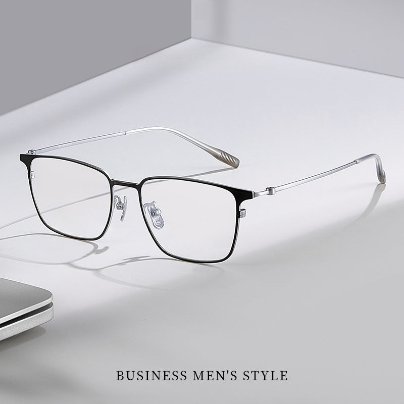 Entangled Liquid Titanium Eyeglass Frame for Men – Square Business Style
