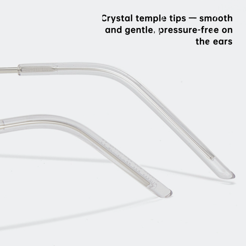 Fracto Flux Geometric Metal Eyeglass Frame for Women – Rhinestone Design