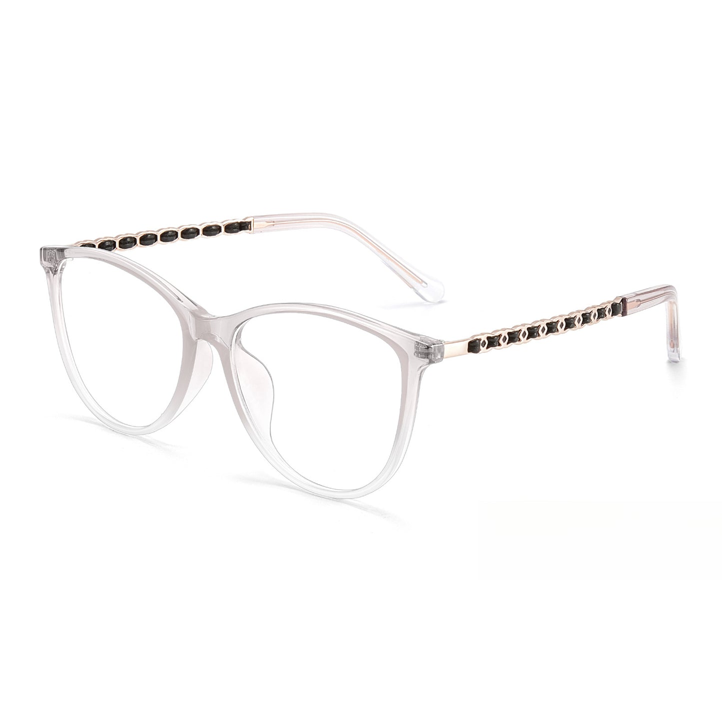 Bio Morph Cat Eye Eyeglass Frame for Women – Woven Temples, Face Slimming