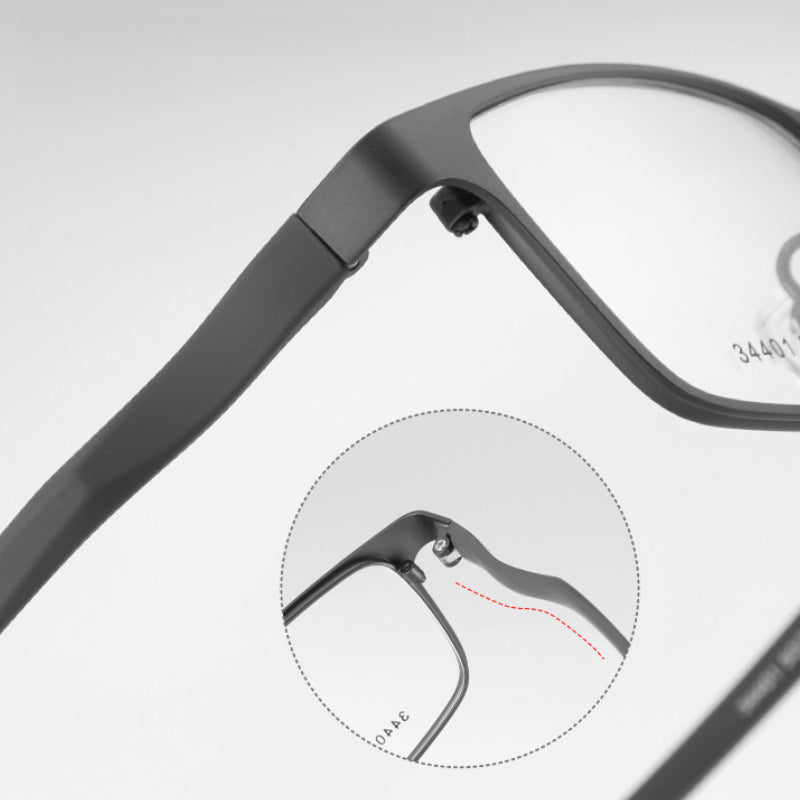 Entangled Small Square Metal Glasses Frame with Plastic Steel Temples