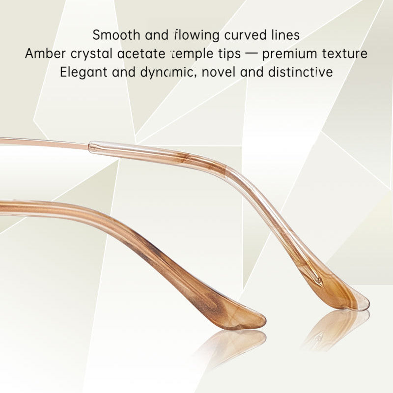 Fracto Flux  Geometric Retro Titanium Eyeglass Frame for Women – Face Slimming