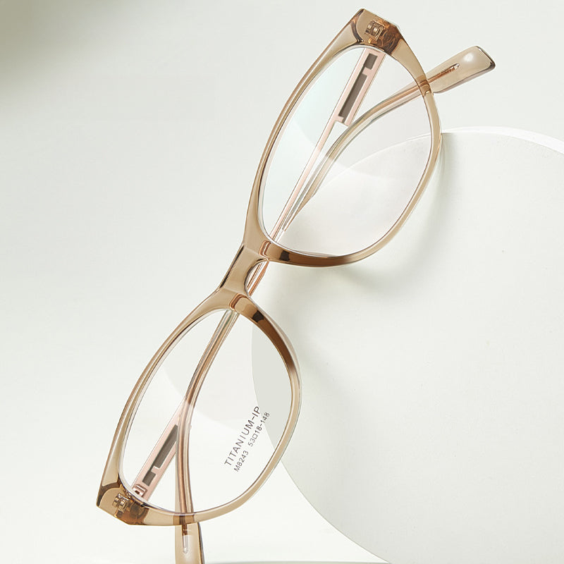 Arachne Curve Cat Eye TR90 Glasses Frame – Ultra-Light Unisex Student Style with Titanium Temples