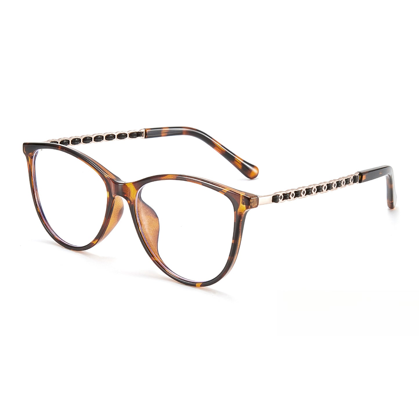 Bio Morph Cat Eye Eyeglass Frame for Women – Woven Temples, Face Slimming