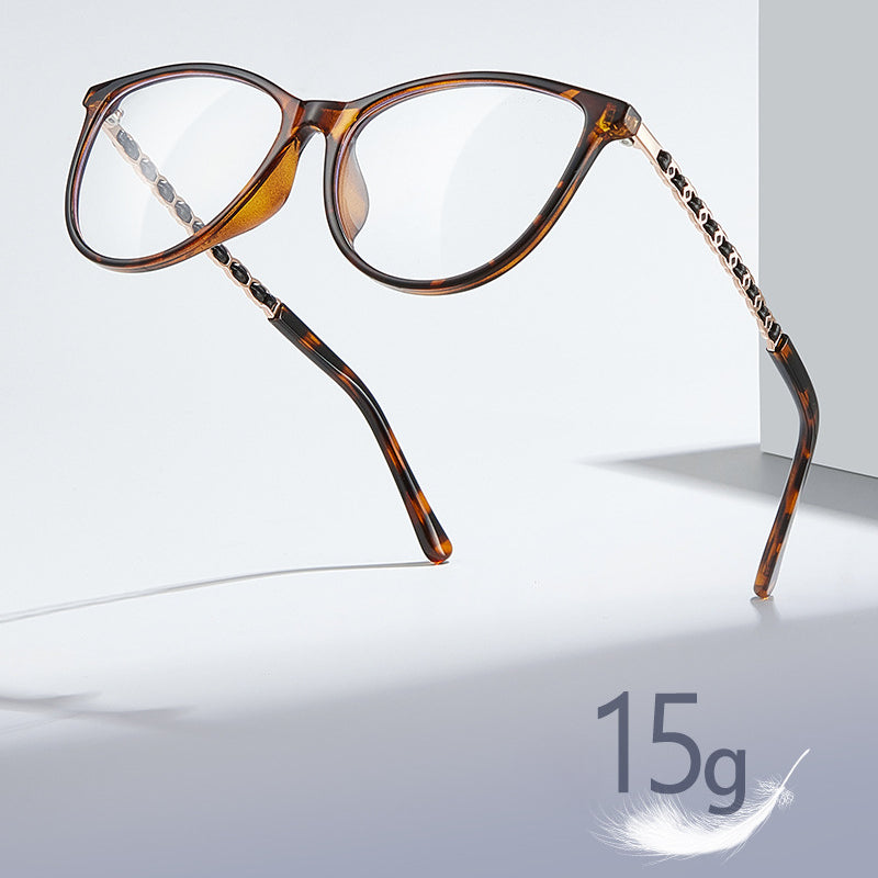 Bio Morph Cat Eye Eyeglass Frame for Women – Woven Temples, Face Slimming