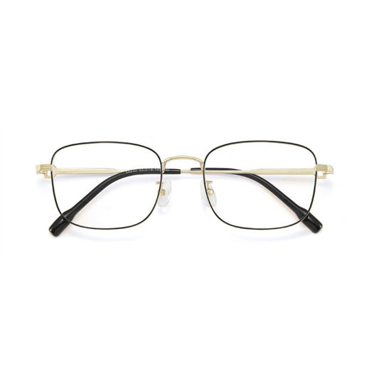Resona Curve Gold Alloy Square Glasses – Unisex Style for a Sleek Professional Look