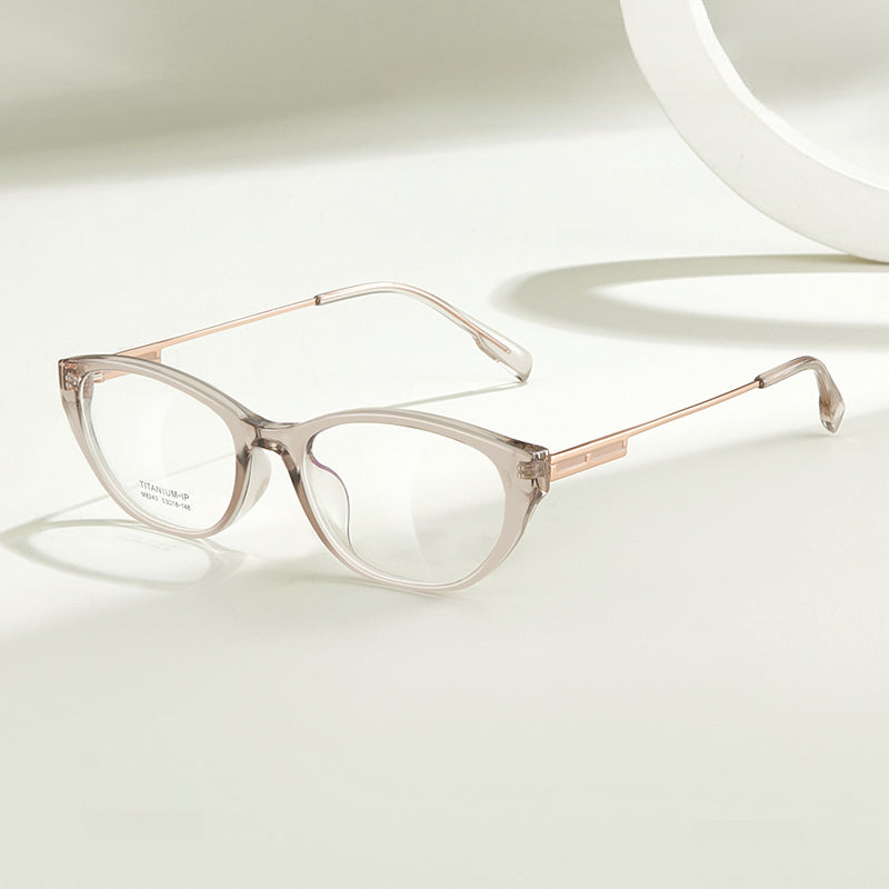 Arachne Curve Cat Eye TR90 Glasses Frame – Ultra-Light Unisex Student Style with Titanium Temples