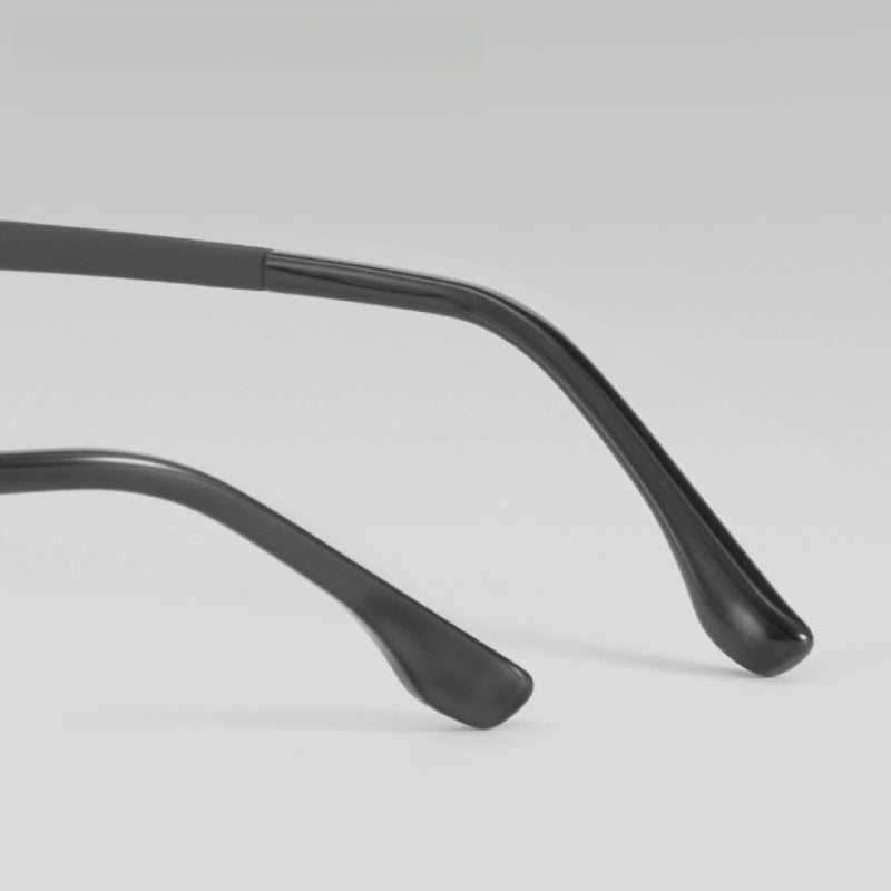 Entangled Small Square Metal Glasses Frame with Plastic Steel Temples