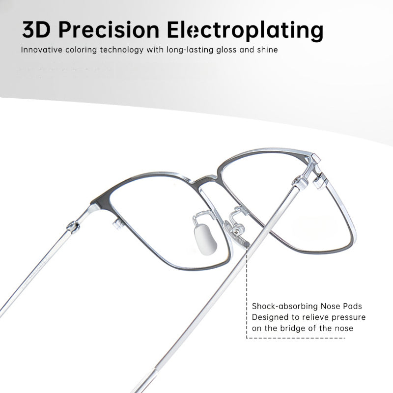 Entangled Liquid Titanium Eyeglass Frame for Men – Square Business Style