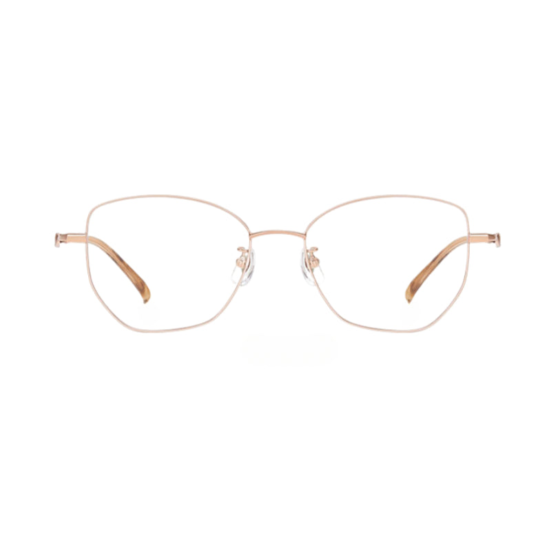 Fracto Flux  Geometric Retro Titanium Eyeglass Frame for Women – Face Slimming