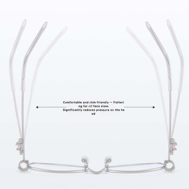 Fracto Flux Geometric Metal Eyeglass Frame for Women – Rhinestone Design