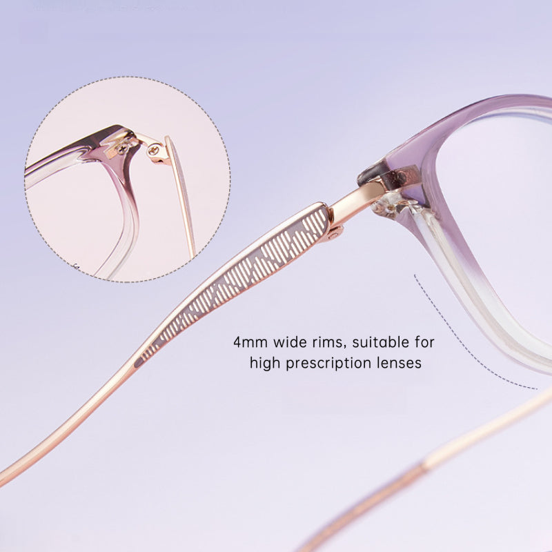 Bio Morph Slim Face Eyeglass Frame for Women – Carved Temple Design