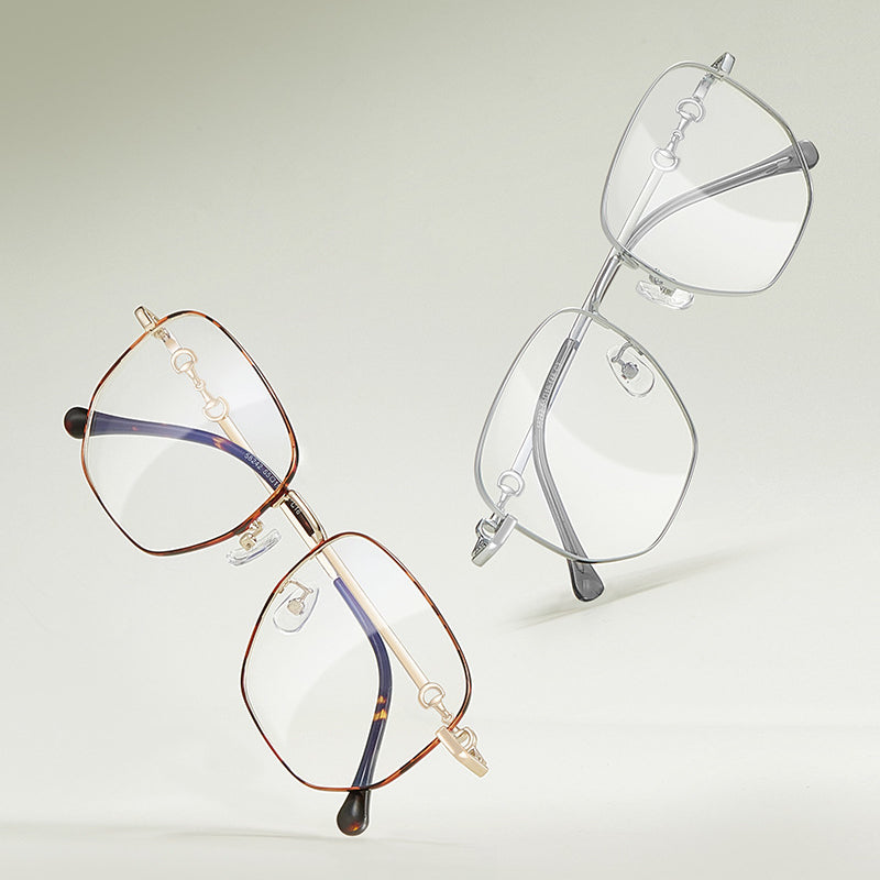 Zero Trust Retro Metal Eyeglass Frame – Large Rim Prescription Glasses for Men and Women