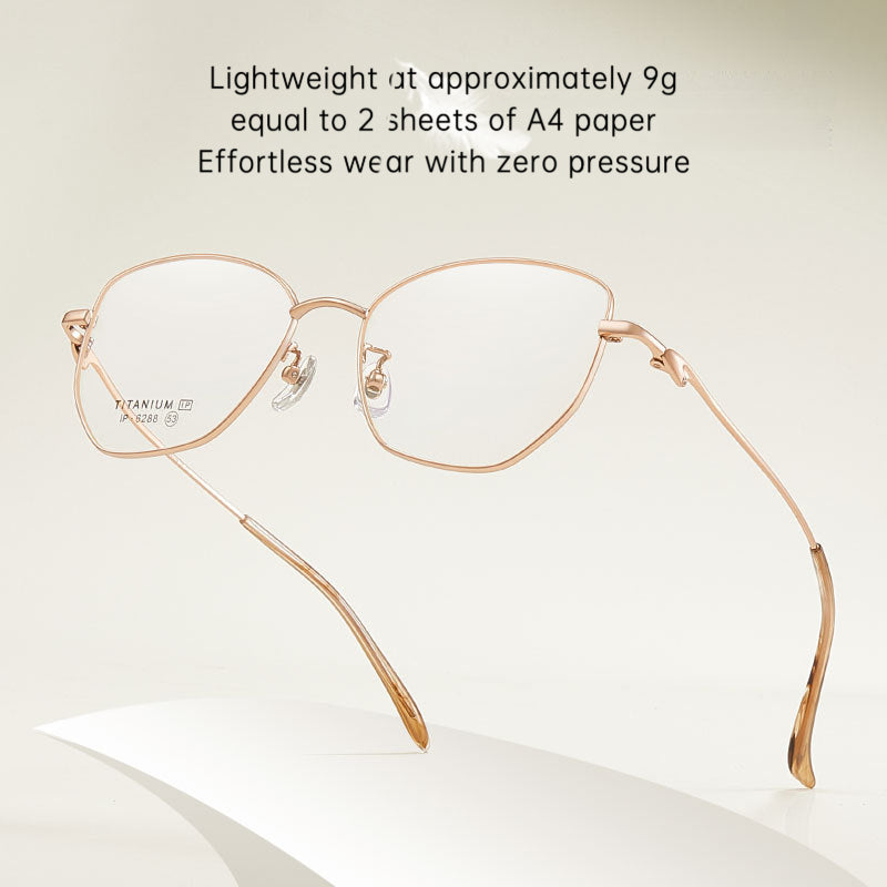 Fracto Flux  Geometric Retro Titanium Eyeglass Frame for Women – Face Slimming