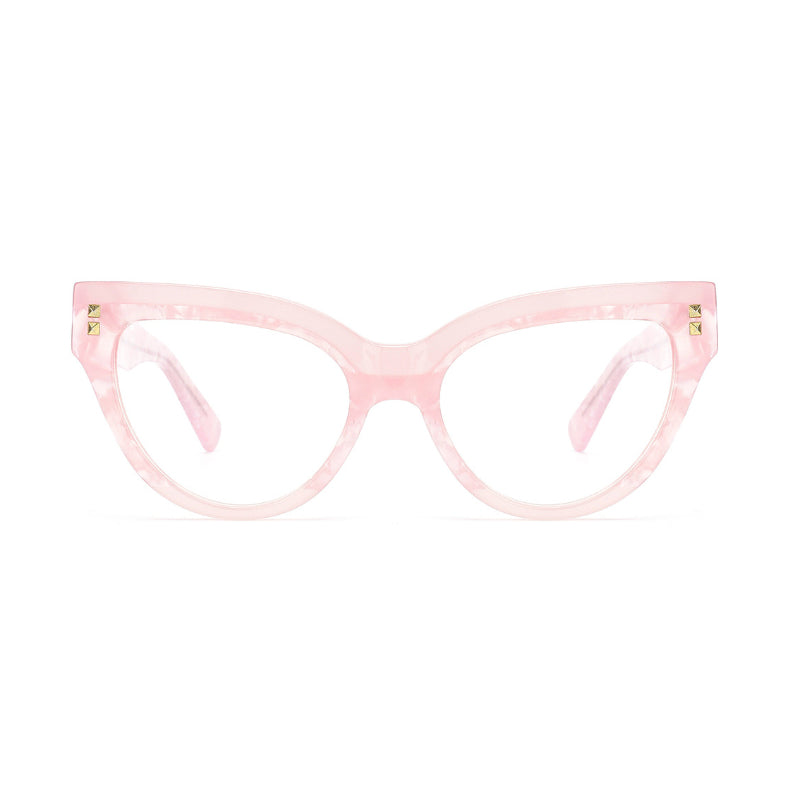 Arachne Curve Cat Eye Acetate Eyeglass Frame with Spring Hinges – Fashion Anti-Blue Light